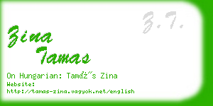 zina tamas business card